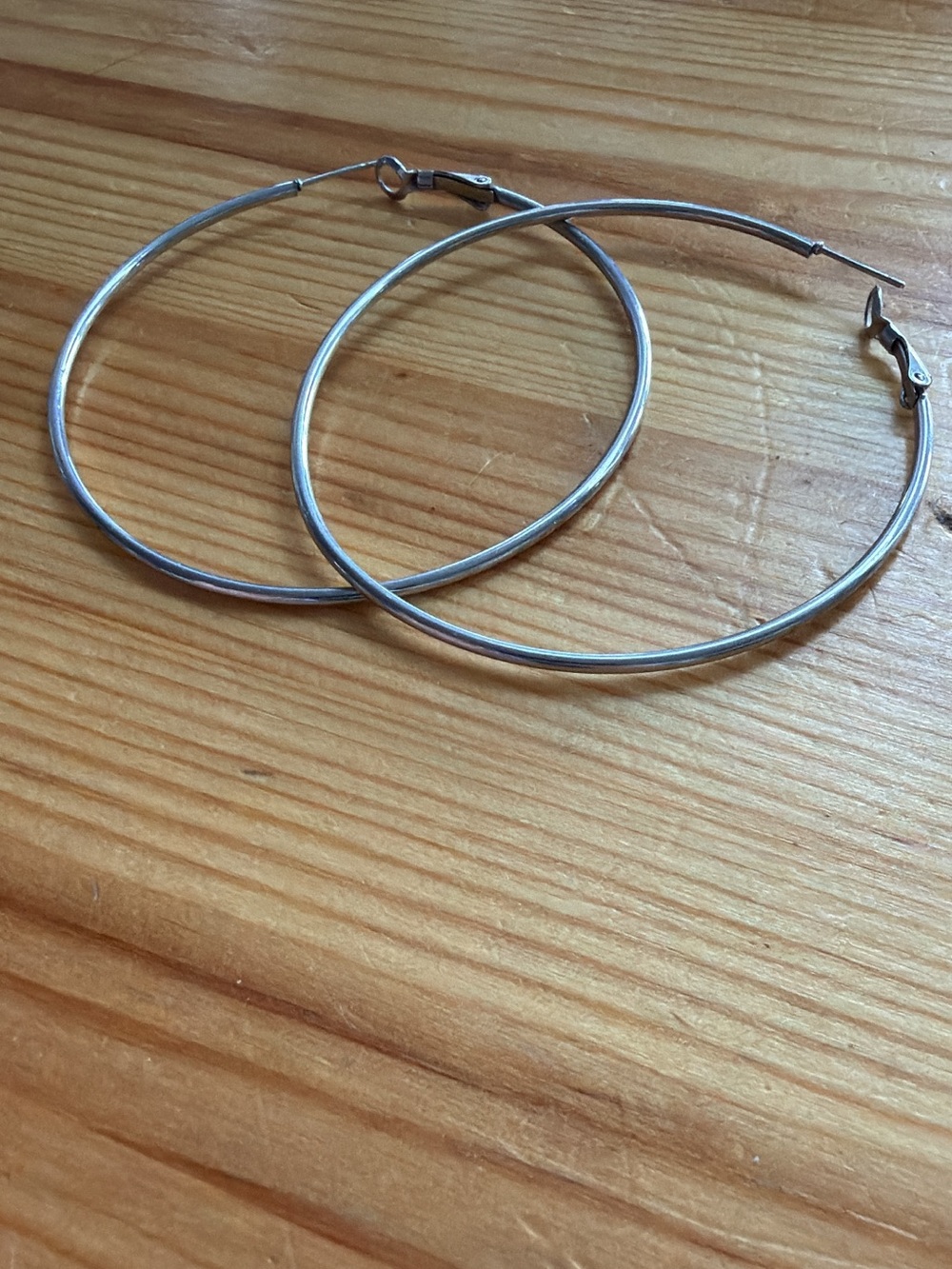 Silver Hoop Earrings - Classic Women's Jewelry - Picture 3 of 6